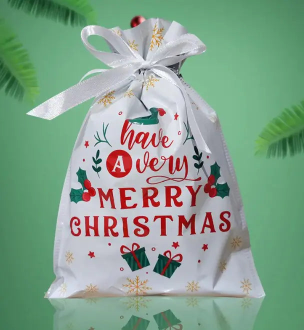 Holiday Magic Drawstring Gift Bags – Reusable & Festive Wrapping (Assorted Designs)