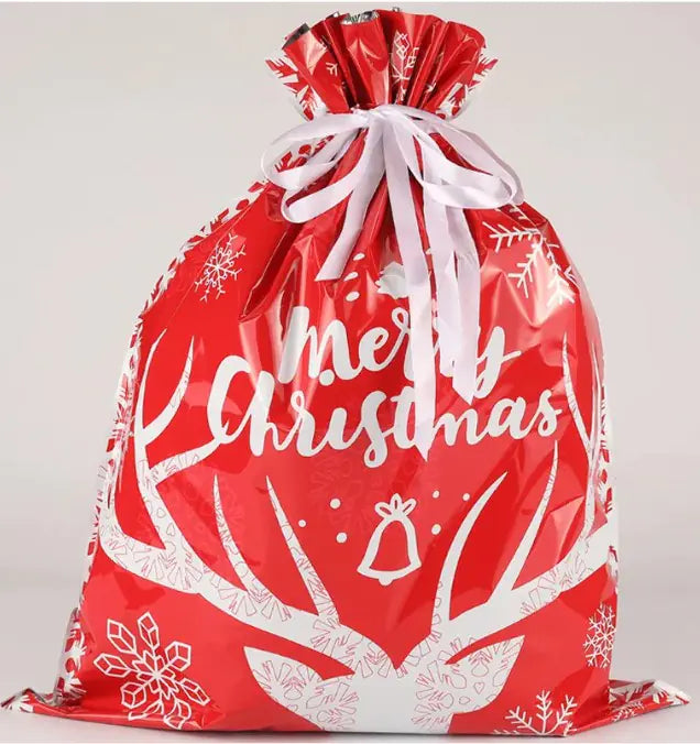 Holiday Magic Drawstring Gift Bags – Reusable & Festive Wrapping (Assorted Designs)