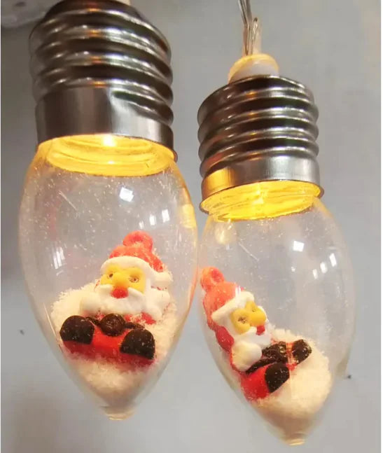 Holiday Charm LED Ornament String Lights — Snowman & Santa Edition