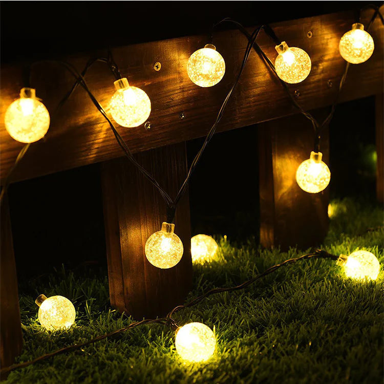 Solar Crystal Globe LED String Lights — 8 Modes