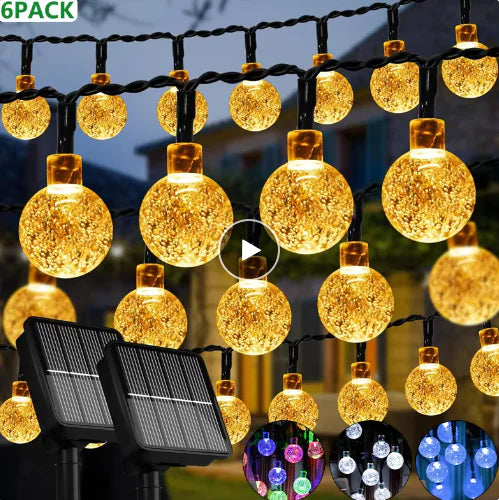 Solar Crystal Globe LED String Lights — 8 Modes