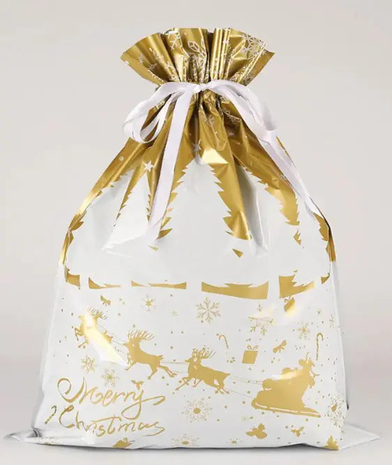 Holiday Magic Drawstring Gift Bags – Reusable & Festive Wrapping (Assorted Designs)