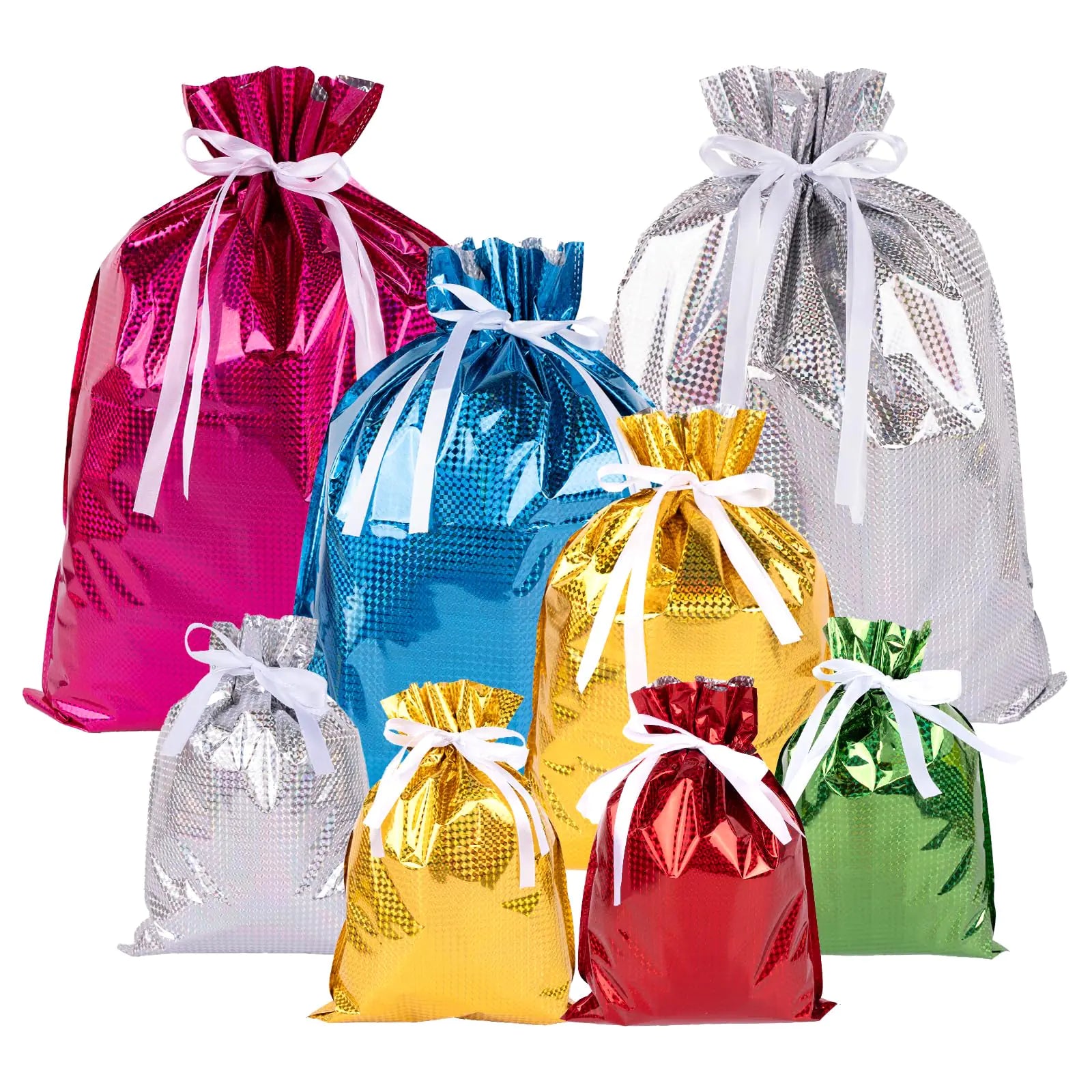 Holiday Luxe Drawstring Gift Bag Set (20-Pack)
