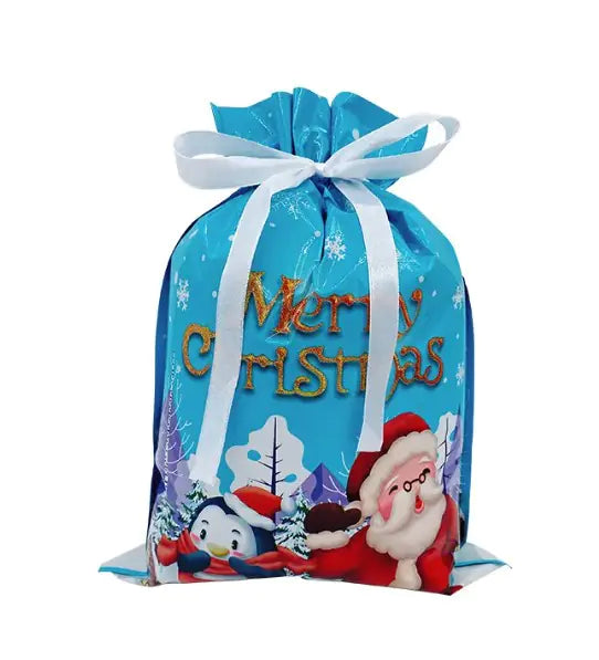Holiday Magic Drawstring Gift Bags – Reusable & Festive Wrapping (Assorted Designs)