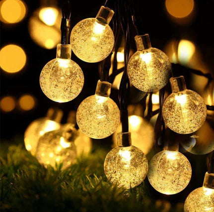 Solar Crystal Globe LED String Lights — 8 Modes