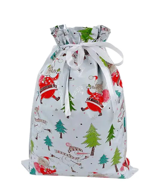 Holiday Magic Drawstring Gift Bags – Reusable & Festive Wrapping (Assorted Designs)