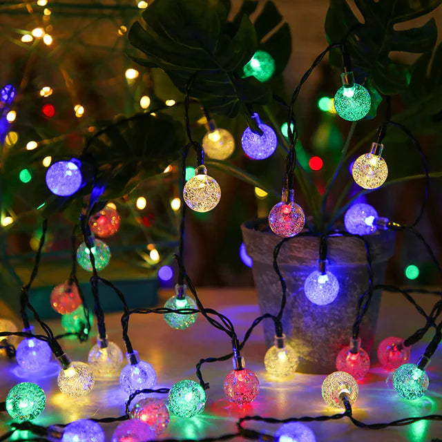 Solar Crystal Globe LED String Lights — 8 Modes