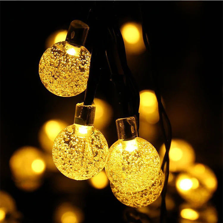 Solar Crystal Globe LED String Lights — 8 Modes