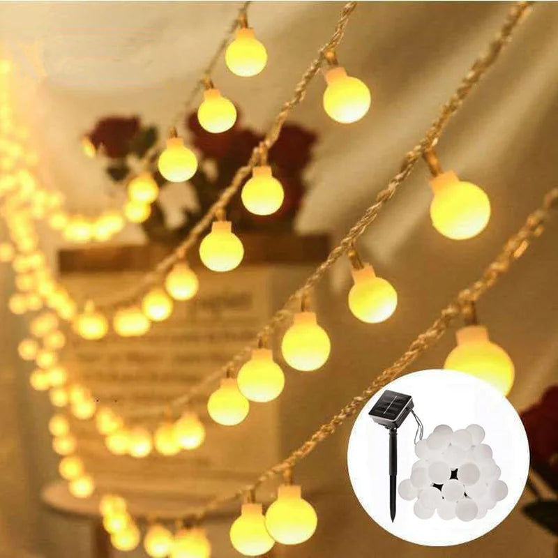 Solar Crystal Globe LED String Lights — 8 Modes