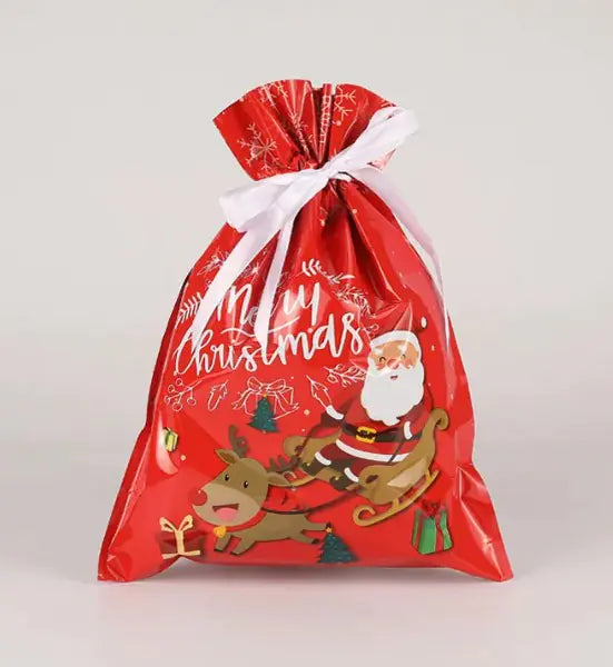 Holiday Magic Drawstring Gift Bags – Reusable & Festive Wrapping (Assorted Designs)