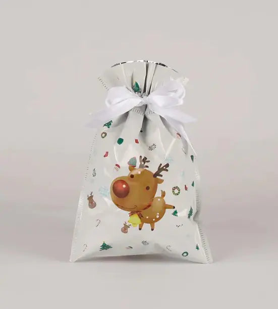 Holiday Magic Drawstring Gift Bags – Reusable & Festive Wrapping (Assorted Designs)