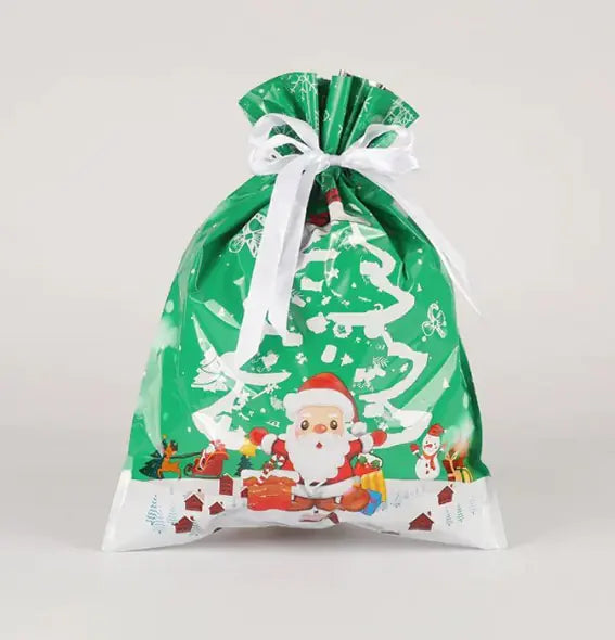 Holiday Magic Drawstring Gift Bags – Reusable & Festive Wrapping (Assorted Designs)